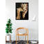 «Giraffes First Kiss», reproduction de peinture acrylique encadrée-26054798-26054799-26054801