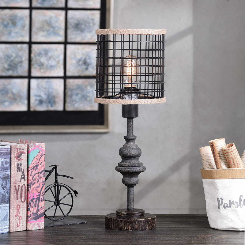 Ferdinand 20.5" H Metal Table Lamp, Black Metal