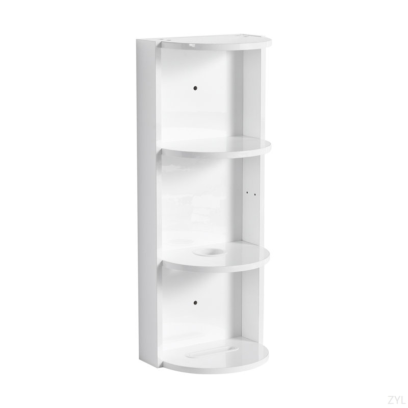 12" Bathroom Wall-Mounted Storage Rack, Float Mounting Design,(KD-Packing), White