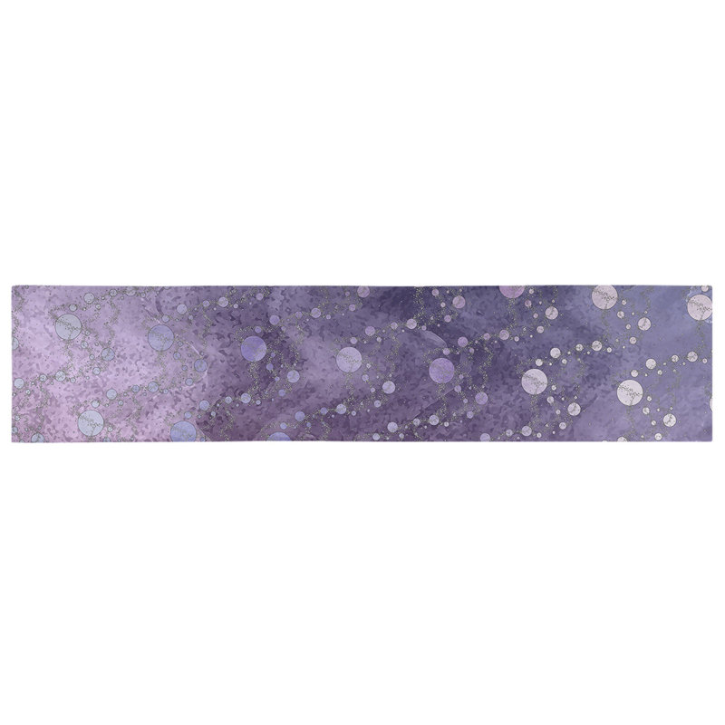 Chemin de table Avicia, 90 po x 16 po, Bleu foncé / Rose