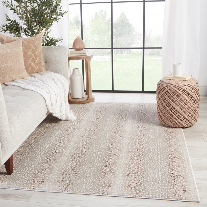 Tapis gris à imprimé animal Baytown, Rectangle 11 pi 8 po x 15 pi