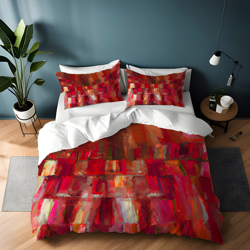Polyester Abstract Duvet Cover, King Duvet Cover + 2 King Shams