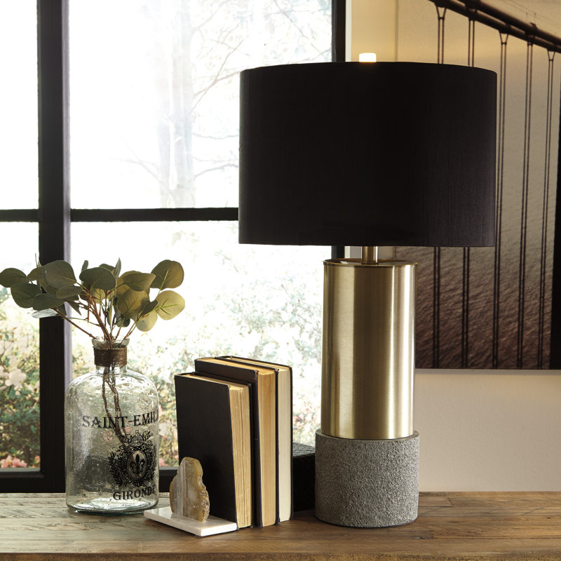 Jacek Table Lamp Pair - Gray/Brass Finish 27.25