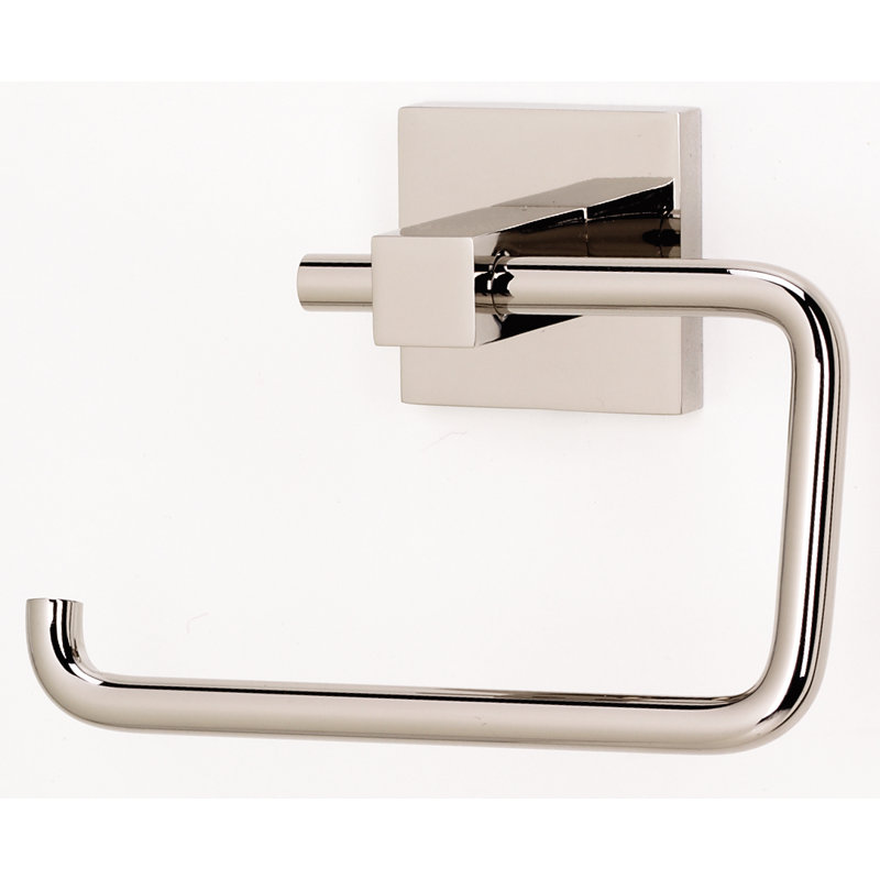Contemporary I Single Post Wall Mount Toilet Paper Holder, Polished Nickel
