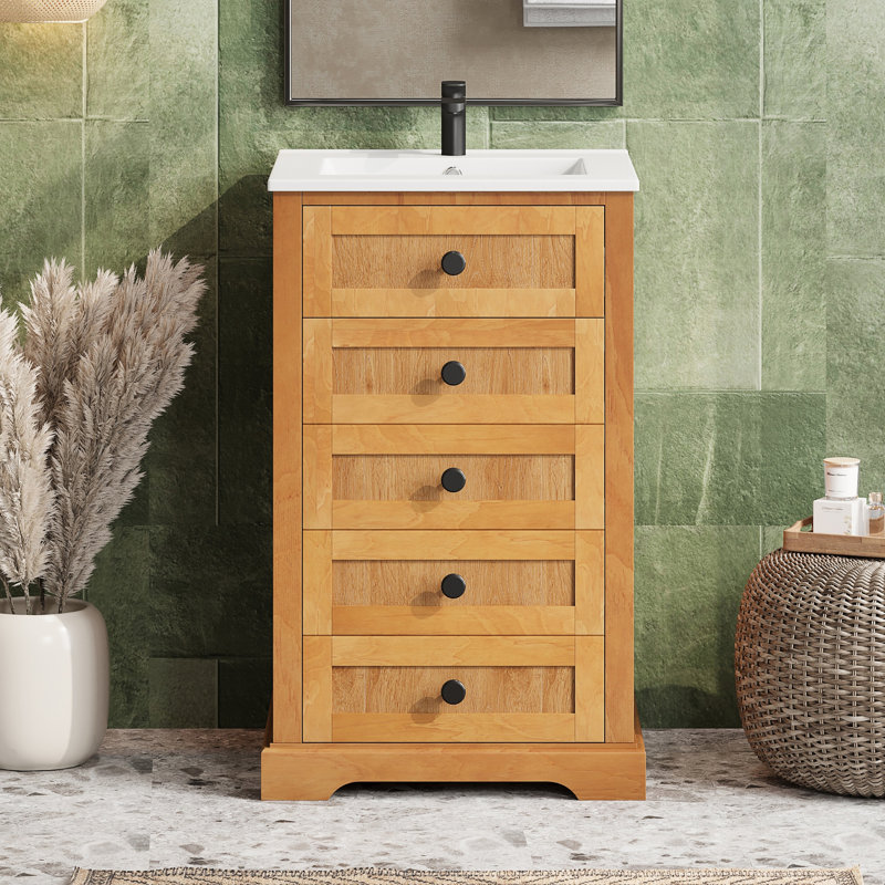 Meuble-lavabo 20 po avec lavabo en céramique intégré