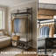 Heavy Duty Large Metal Clothes Rail Open Wardrobe With 2 Storage Shelves