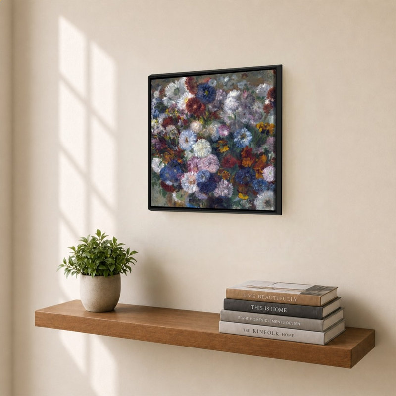 «Beautiful Flowers» par Edgar Degas - Impression sur toile, H 28 po x l 28 po, Noir