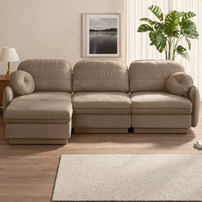 Canapé modulaire surdimensionné en L Chenille CloudHaven