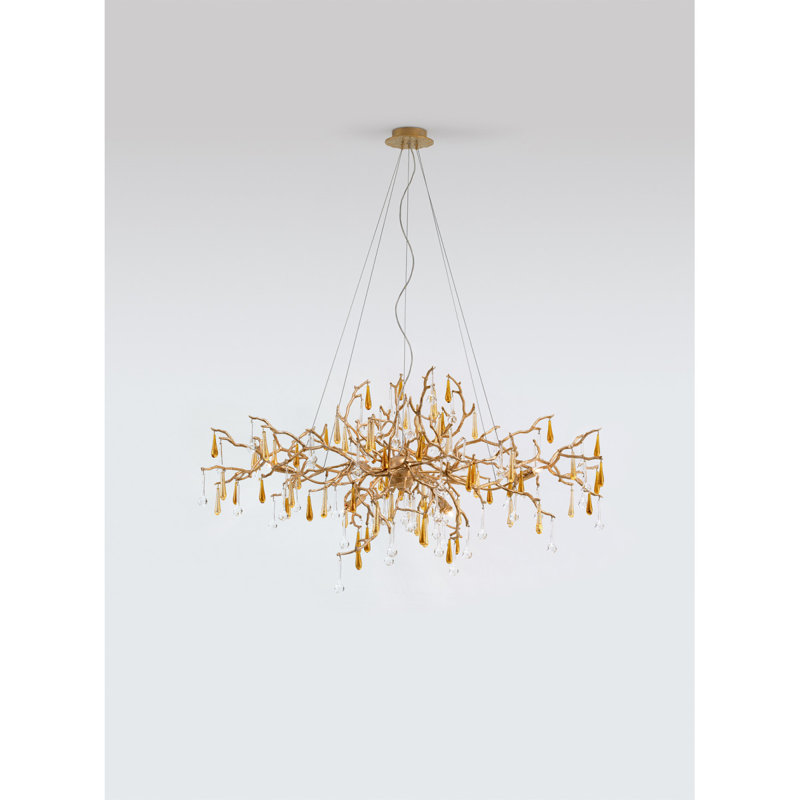 Lustre Light Bijout Branches, Or antique, Transparent, 30” Length x 18" Wide x 24" Height
