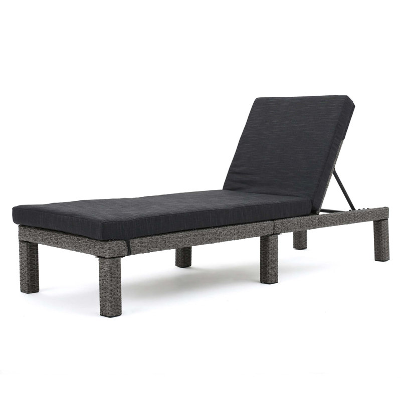 Chaise longue Puerta Kd, Noir