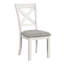 Chaises d'appoint contemporaines à dossier croisé 2 pièces avec pieds carrés pour salle à manger en chêne blanc et coussin Modern