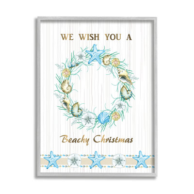 Beachy Christmas Sea Life Seashell Wreath