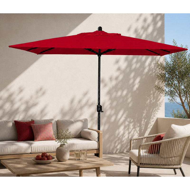 SunbUmbrella 9 pi 10 po x 6 pi 6 po Olivier, Saphir noir, Toile Sunbrella® rouge Jockey