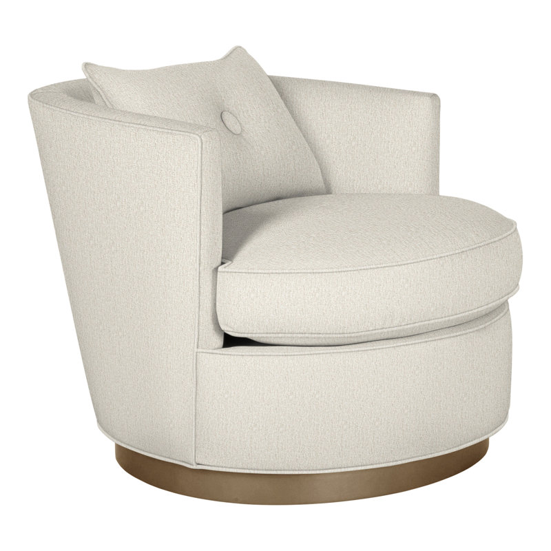 Bernadette By Michael Weiss Swivel Barrel Chair, Nomad Snow Crypton® Chenille, Hampton
