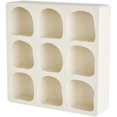 Cole And Grey Wood 9 Shelf Geometric Wall Shelf