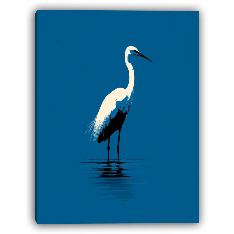 Heron in Focus Wrapped Canvas Wall Art