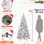 Arbre de Noël enneigé 8 pi, 1445 pointes de branches, branches enneigées à aiguilles dures, structure à charnières pour une installation simple, espaces festifs à base en métal de 8 pi avec et aiguille, installation rapide, présentoirs robustes