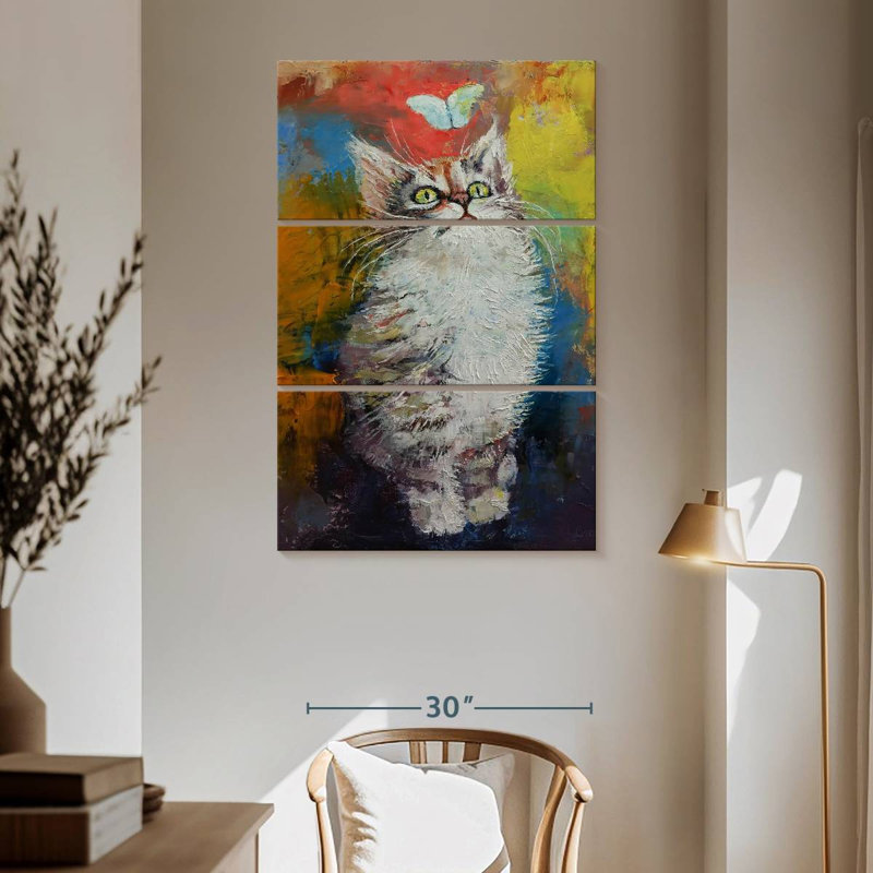 Brampt Kitten And Butterfly, 65" H x 42" W