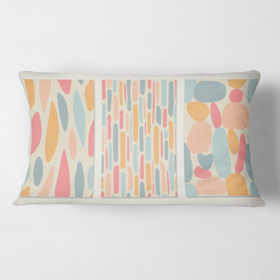 Housse de coussin rectangulaire en patchwork de formes pastel