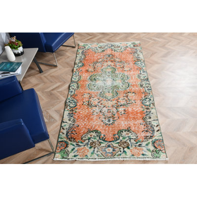 Tapis turc rétro vintage de style bohémien tissé à la main et unique pour le salon