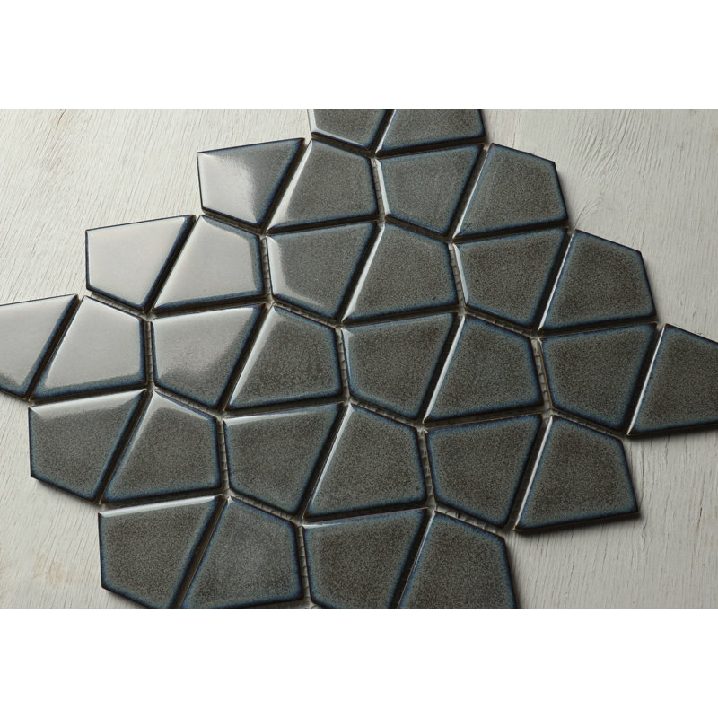 Diamond Series 2" x 3" Porcelain Mosaic Tile, Dark Gray
