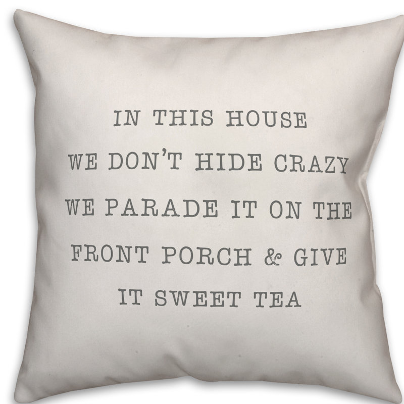 Outdoor Throw Pillow, White/Dark Gray, 18" x 18"