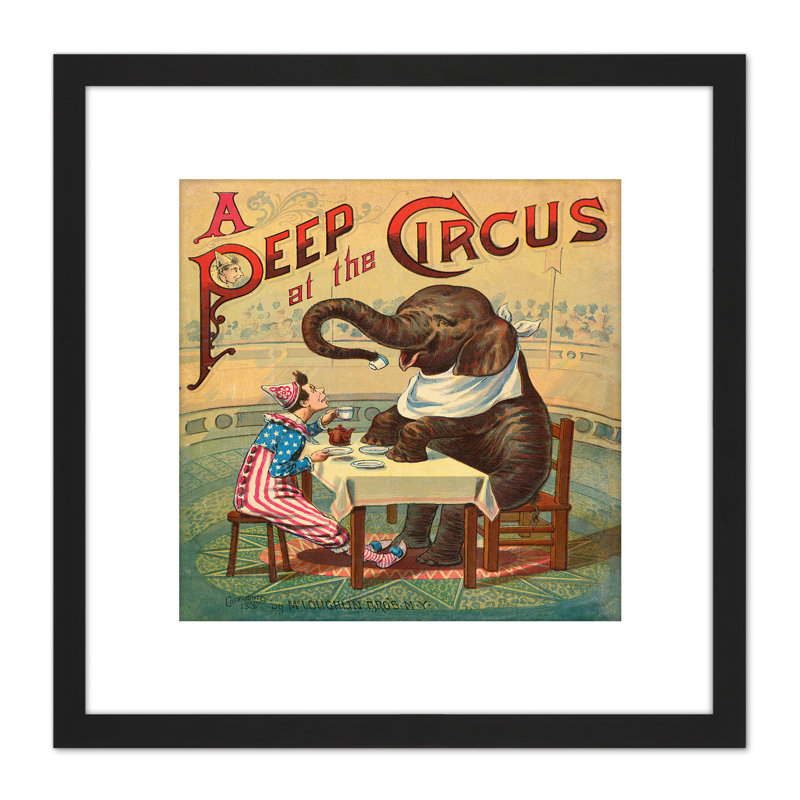 Book Cover Circus 1887 Elephant Clown by McLoughlin - Single Picture Frame Painting