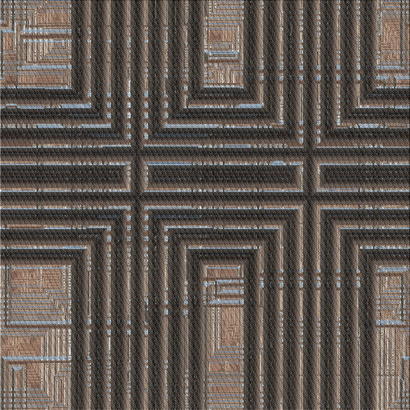 Tapis de zone brun à motif, Carré 4 pi