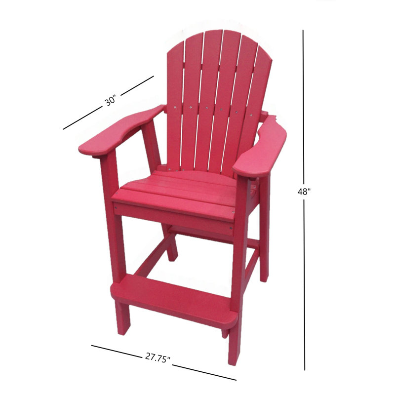 Ensemble de table et chaises de bar Glodine - Mobilier d'extérieur en poly, Canneberge