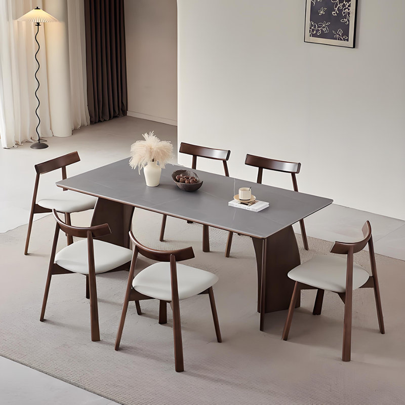 Ensemble de salle à manger en noyer et bois ardoise, H 29,5 po x L 63 po x l 31,5 po