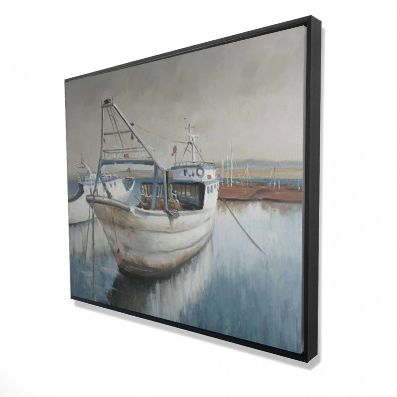 Impression de bateau de pêche désaturé sur toile