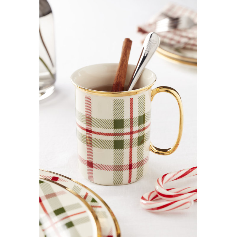 Holiday Plaid Mugs, Set Of 4