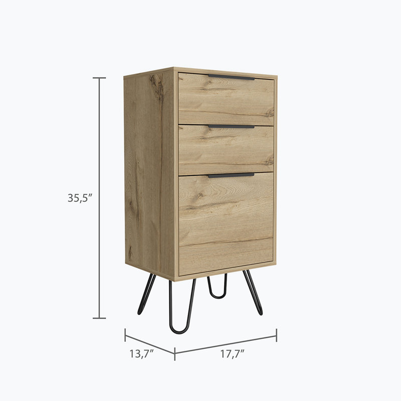Mariario 17.75 " W 3 - Drawer Dresser