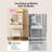 Fluted Makeup Vanity Desk With Mirror And Lights,Sound Sync LED Lights, Small Vanity Desk Fluted Makeup Vanity Table Set with Chair, Storage Drawer, Shelves, Bedroom,Modern Dressing Table For Bedroom-2014213406