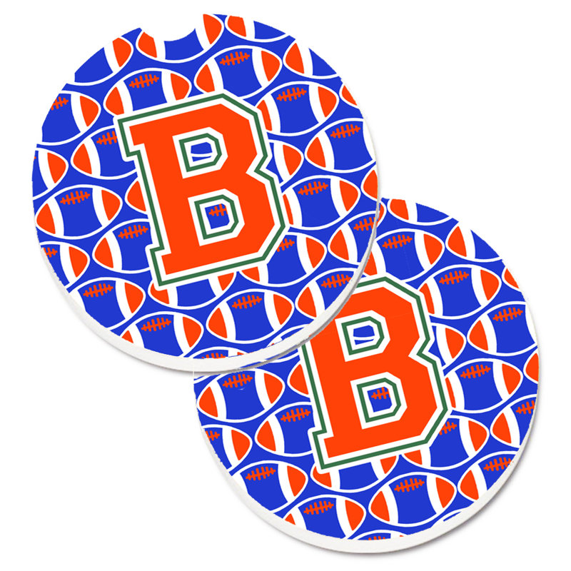 Sous-verre de football, B, Bleu / Orange