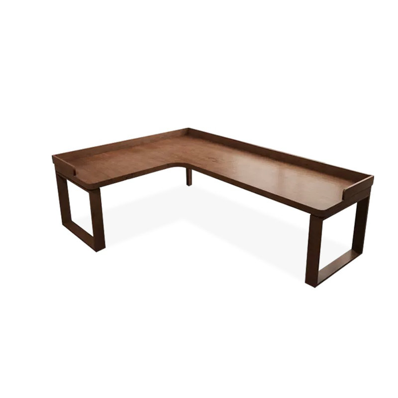 Bureaux rectangulaires en bois massif brun clair, H 29,53 po x l 78,74 po x P 55,12 po, Retour à gauche
