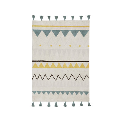 Azteca Rectangle Geometric Hand Woven Cotton Rug