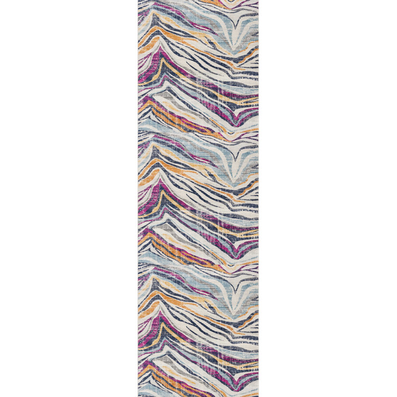 Kymiere Abstract Indoor Rug, Runner 2'3" x 8'