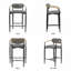 Tabourets de bar modernes COLAMY MATRIX, hauteur d'assise de 75 cm (29,5 po), pour comptoirs de 102 à 112 cm (40 à 44 po), gris, ensemble de 6-133042470-133042474-133042476