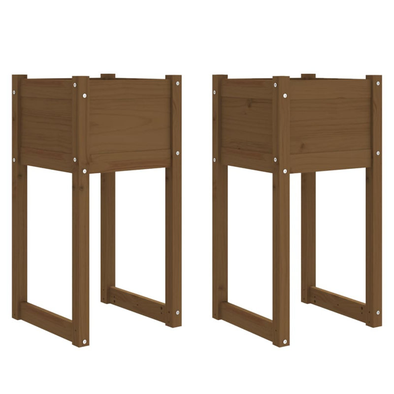 Wood Pot Planter, Dark Brown, 81cm H x 40cm W x 40cm D