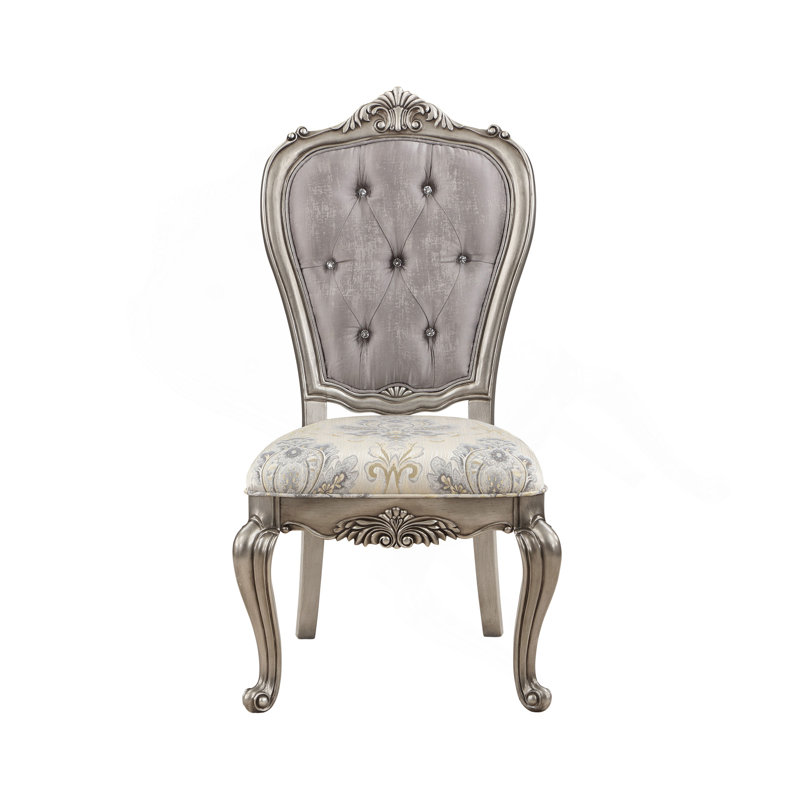 Ensemble de 2 chaises d'appoint Ariadne en velours et finition platine antique