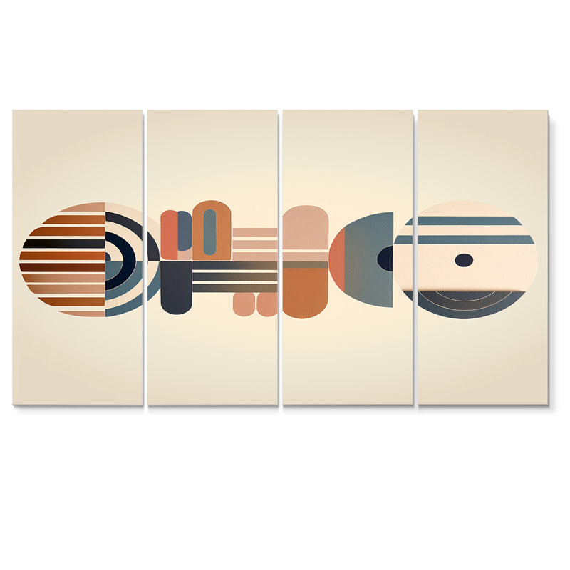 4 pièces d'art mural Minimal Geometrics, H 32 po x l 64 po