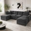 Canapé modulaire modulaire à 6 places avec tissu en chenille doux et repose-pieds mobile-668707441-668707450