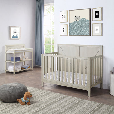 Lit de bébé convertible Barnin 4 en 1 gris délavé