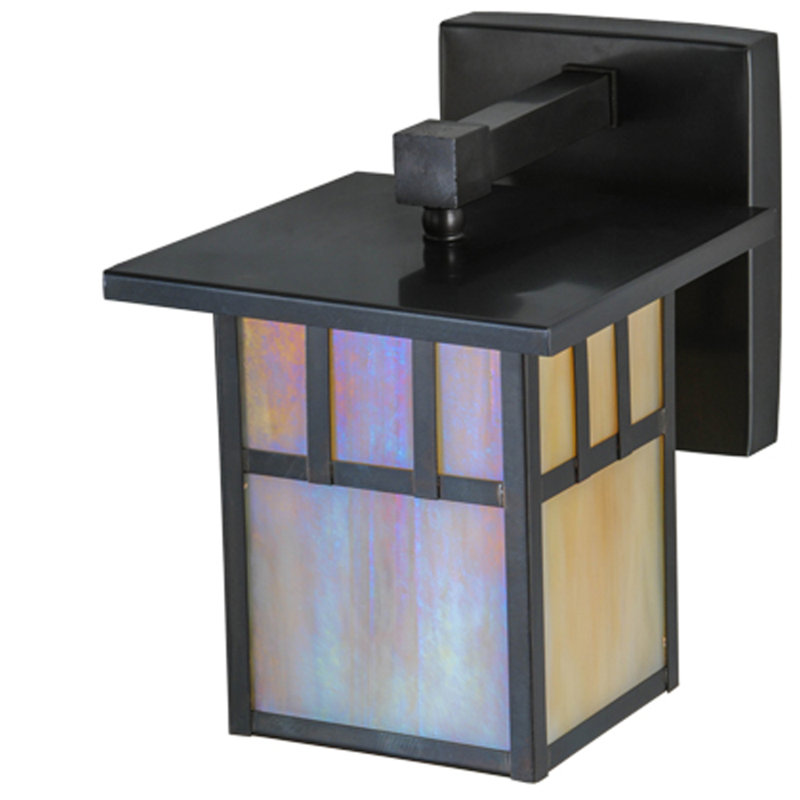 Lanterne murale d'extérieur en verre brun, H 9 po x l 7 po x P 9 po