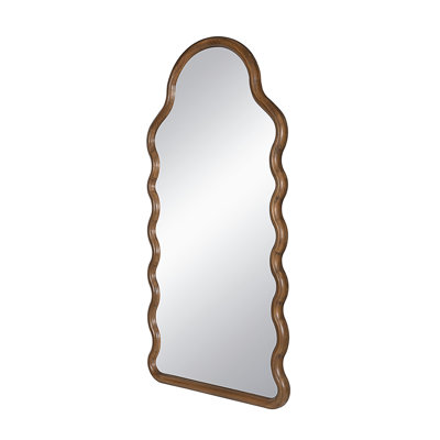 30X1.5X55" Arch Wood Mirror With Unique Frame