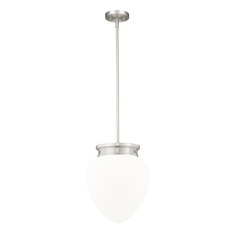 Luminaire suspendu 1 lumière Patrisio, H 97 po x l 12,5 po x P 12,5 po, Nickel brossé