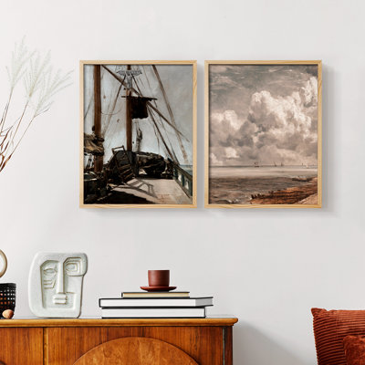 Vintage nAUTICAL VII - impression giclée encadrée - ensemble de 2