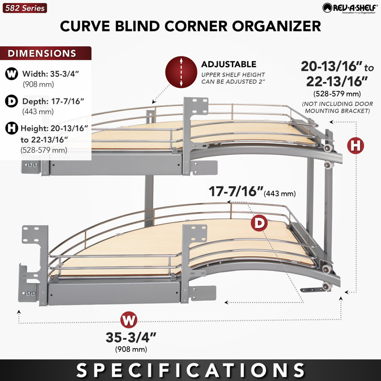 Rev-A-Shelf Contemporary Curve Pull Out Organizer for a Blind