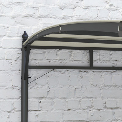 Pergola d'extérieur 3 m x 4 m avec toile résistante aux UV et structure métallique – Abri solaire pour porche, patio, terrasse et jardin (Crème)
